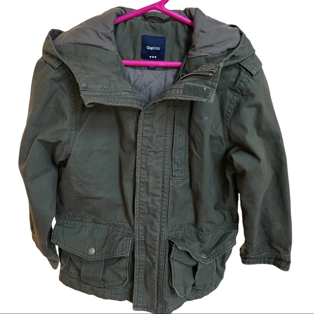 Gap Kids Green Utility Winter Jacket Size: S(6-7)